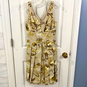 COPY - Adorable fitting Kaki and green embroidered dress